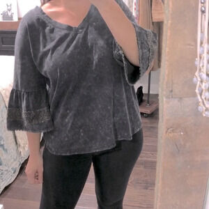 Umgee large cotton boho bell sleeves top